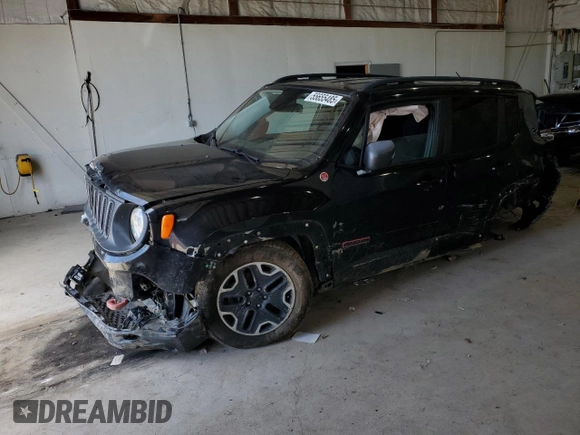 2017 Jeep Renegade Trailhawk with VIN ZACCJBCB9HPE56121, listed as a Copart auction lot 55655485 with 127,661 mi miles and Salvage title. Bid and sale history available at DreamBid. Image 1.