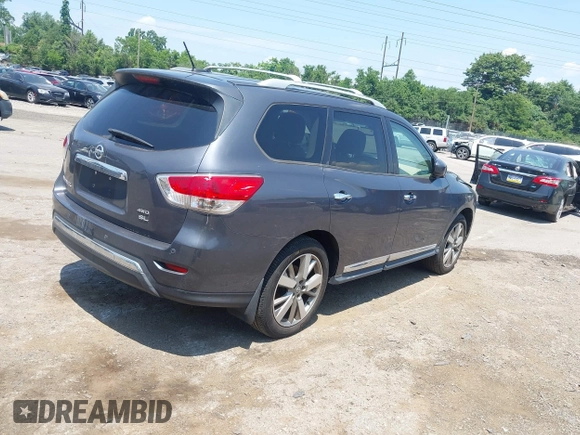 2013 Nissan Pathfinder Platinum with VIN 5N1AR2MM3DC617461, listed as a IAAI auction lot 42602039 with 145,209 mi miles and . Bid and sale history available at DreamBid. Image 4.