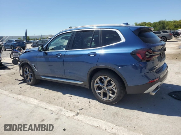 2022 BMW X3 sDrive30i with VIN WBX47DP0XNN158398, listed as a Copart auction lot 49819095 with 53,816 mi miles and Non Repairable. Bid and sale history available at DreamBid. Image 2.