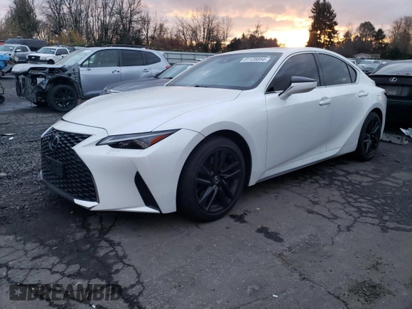 2021 Lexus IS with VIN JTHC81F29M5043408, listed as a Copart auction lot 81128854 with 47,625 mi miles and Salvage Title. Bid and sale history available at carsss.com. Image 1.