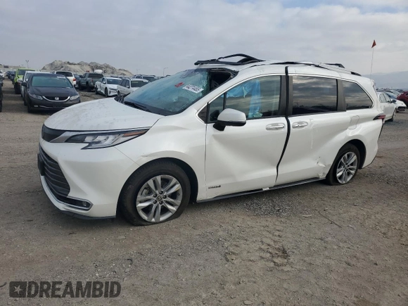 2021 Toyota Sienna Limited with VIN 5TDZRKEC0MS050234, listed as a Copart auction lot 44274465 with 71,644 mi miles and Salvage Title. Bid and sale history available at carsss.com. Image 1.