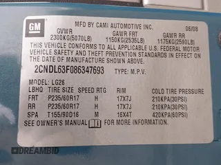 2008 Chevrolet Equinox LT with VIN 2CNDL63F086347693, listed as a IAAI auction lot 41909736 with 140,824 mi miles. Bid and sale history available at carsss.com. Image 9.
