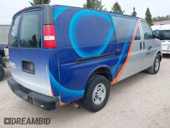 2010 Chevrolet Express Cargo Van with VIN 1GCZGFBA5A1170099, listed as a IAAI auction lot 42155958 with 400,854 mi miles. Bid and sale history available at carsss.com. Image 4.