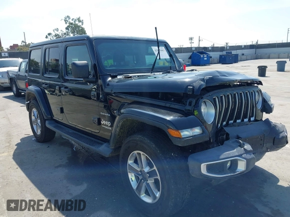 2020 Jeep Wrangler Unlimited Sahara with VIN 1C4HJXEN6LW235159, listed as a IAAI auction lot 42045083 with 68,400 mi miles and . Bid and sale history available at DreamBid. Image 1.