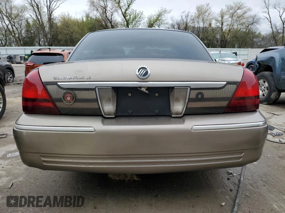 2006 Mercury Grand Marquis LS Premium z VIN 2MEHM75V46X655372, wystawiony jako Copart lot #54866655 z przebiegiem 140 863 mil mil oraz Nie do naprawy. Historia ofert i sprzedaży dostępna na DreamBid. Obrazek 6.