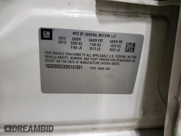 2013 Cadillac CTS Premium z VIN 1G6DS5E3XD0101681, wystawiony jako Copart lot #41334385 z przebiegiem 49 646 mil mil oraz Szkoda całkowita • Salvage title. Historia ofert i sprzedaży dostępna na DreamBid. Obrazek 14.