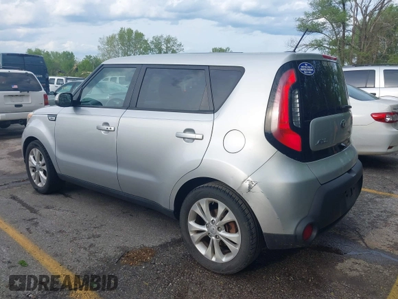 2014 Kia Soul + with VIN KNDJP3A58E7704120, listed as a IAAI auction lot 42109351 with 145,103 mi miles. Bid and sale history available at carsss.com. Image 3.