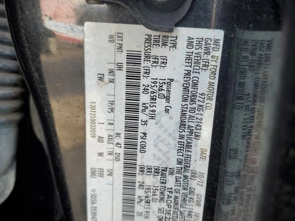 2013 Ford Focus S with VIN 1FADP3E22DL162697, listed as a Copart auction lot 84791304 with 175,556 mi miles and Salvage Title. Bid and sale history available at carsss.com. Image 14.