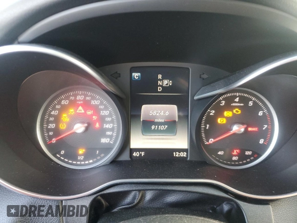 2015 Mercedes-Benz C-Class C 300 Luxury with VIN 55SWF4KB3FU048681, listed as a Copart auction lot 52178075 with 91,107 mi miles and Salvage Title. Bid and sale history available at carsss.com. Image 9.