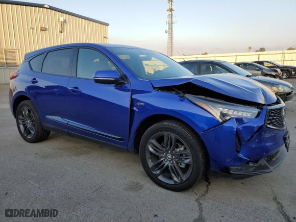 2023 Acura RDX w/A-Spec Package with VIN 5J8TC2H6XPL013308, listed as a Copart auction lot 82427864 with 9,244 mi miles and Salvage Title. Bid and sale history available at carsss.com. Image 4.