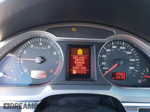 2007 Audi A6 3.2L with VIN WAUDH74F17N104623, listed as a Copart auction lot 80537904 with 123,152 mi miles and Salvage Title. Bid and sale history available at carsss.com. Image 9.