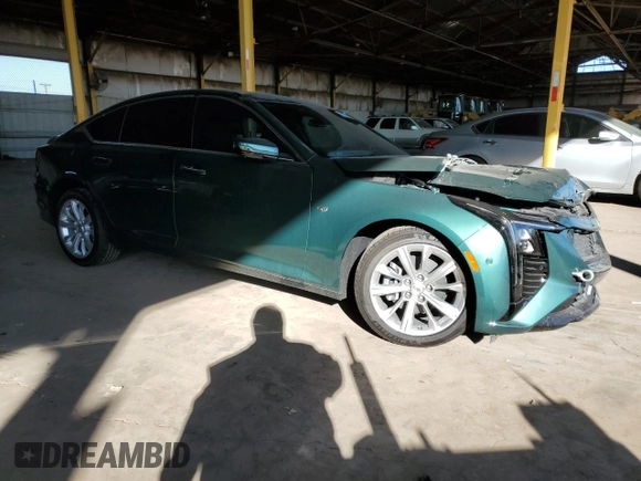 2025 Cadillac CT5 Premium Luxury with VIN 1G6DN5RK9S0106523, listed as a Copart auction lot 81950944 with 158 mi miles and Salvage title. Bid and sale history available at DreamBid. Image 4.