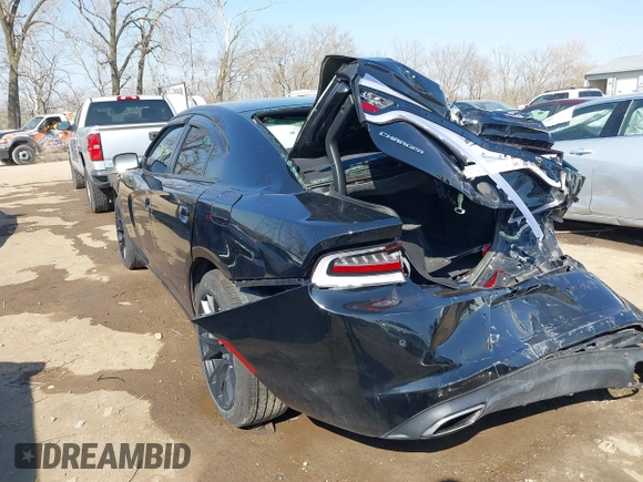 2019 Dodge Charger SXT with VIN 2C3CDXBG9KH580890, listed as a IAAI auction lot 41793008 with 52,497 mi miles. Bid and sale history available at carsss.com. Image 3.