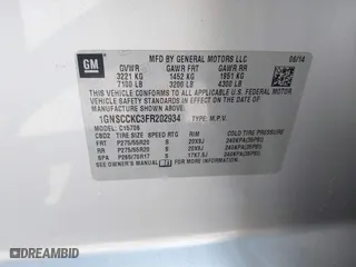 2015 Chevrolet Tahoe LTZ with VIN 1GNSCCKC3FR202934, listed as a IAAI auction lot 41995474 with 258,186 mi miles. Bid and sale history available at carsss.com. Image 9.