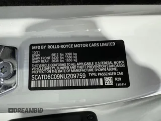 2022 Rolls-Royce Ghost Black Badge z VIN SCATD6C09NU209759, wystawiony jako IAAI lot #42301155 z przebiegiem 5631 mil mil oraz . Historia ofert i sprzedaży dostępna na DreamBid. Obrazek 9.