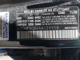 2010 Mercedes-Benz E 350 Luxury with VIN WDDHF5GB9AA129958, listed as a IAAI auction lot 42029530 with 106,531 mi miles and . Bid and sale history available at carsss.com. Image 9.
