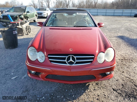 2006 Mercedes-Benz CLK-Class 5.0L with VIN WDBTK75G06T070481, listed as a Copart auction lot 80626804 with 113,385 mi miles and Salvage Title. Bid and sale history available at carsss.com. Image 5.
