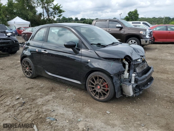 2017 FIAT 500 Abarth with VIN 3C3CFFFH8HT621291, listed as a Copart auction lot 63133054 with NaN miles and Salvage Title. Bid and sale history available at carsss.com. Image 4.