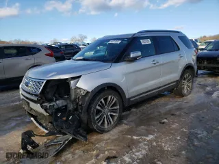 2017 Ford Explorer Platinum with VIN 1FM5K8HT9HGE17225, listed as a Copart auction lot 44321205 with 95,014 mi miles and Salvage Title. Bid and sale history available at carsss.com. Image 1.