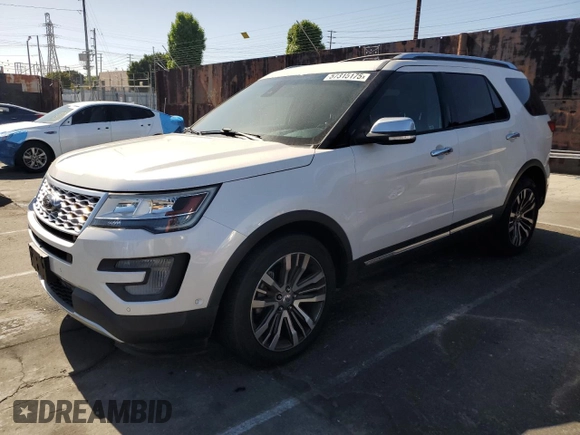 2016 Ford Explorer Platinum with VIN 1FM5K8HT5GGB95331, listed as a Copart auction lot 57315175 with 80,735 mi miles and Salvage title. Bid and sale history available at DreamBid. Image 1.