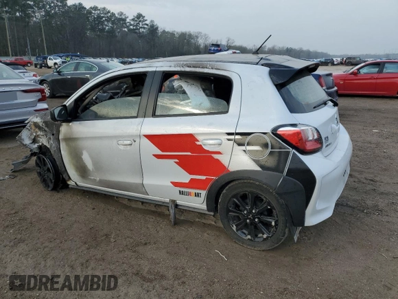 2023 Mitsubishi Mirage Black Edition with VIN ML32AWHJ7PH004793, listed as a Copart auction lot 44710115 with Not provided miles and Salvage title. Bid and sale history available at DreamBid. Image 2.