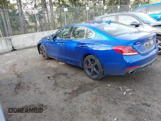 2020 Genesis G70 3.3T with VIN KMTG34LEXLU049127, listed as a IAAI auction lot 41376324 with 38,539 mi miles and . Bid and sale history available at DreamBid. Image 3.