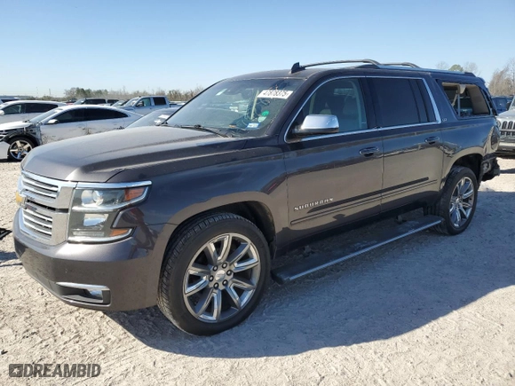 2015 Chevrolet Suburban LTZ with VIN 1GNSKKKC3FR551752, listed as a Copart auction lot 47878375 with 140,330 mi miles and Salvage Title. Bid and sale history available at carsss.com. Image 1.