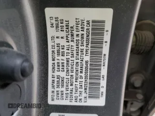 2013 Honda Insight with VIN JHMZE2H35DS005495, listed as a Copart auction lot 51988705 with 66,033 mi miles and Salvage title. Bid and sale history available at DreamBid. Image 15.
