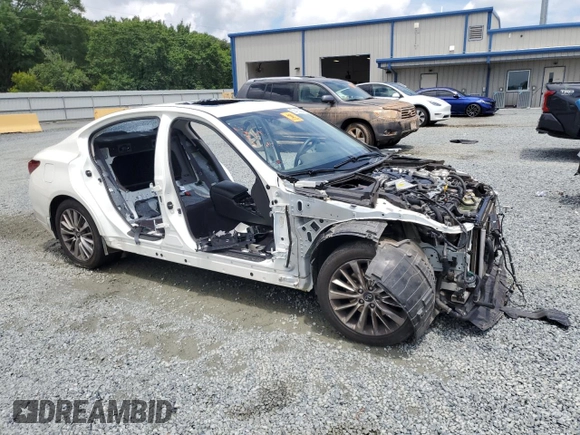 2021 Infiniti Q50 Luxe with VIN JN1EV7BP6MM700150, listed as a Copart auction lot 63423225 with Not provided miles and Salvage title. Bid and sale history available at DreamBid. Image 4.