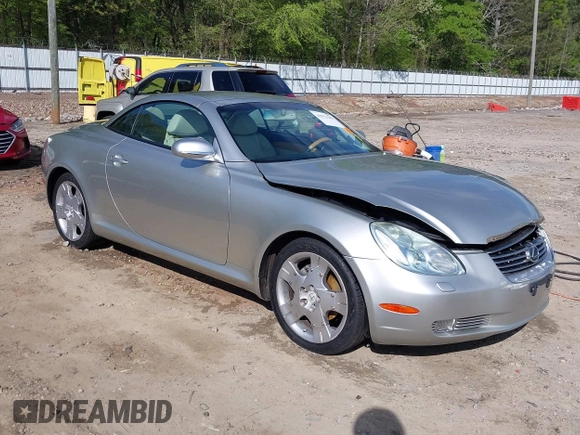 2004 Lexus SC with VIN JTHFN48YX40059526, listed as a IAAI auction lot 41973307 with 123,466 mi miles. Bid and sale history available at carsss.com. Image 1.