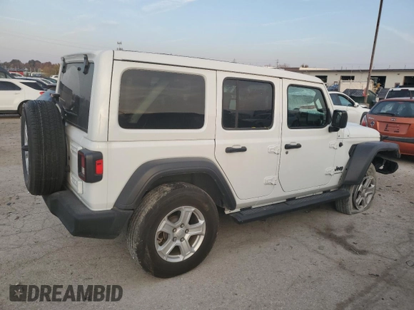 2023 Jeep Wrangler Sport with VIN 1C4HJXDG4PW520953, listed as a Copart auction lot 78022224 with 34,588 mi miles and Salvage Title. Bid and sale history available at DreamBid. Image 3.