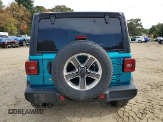 2020 Jeep Wrangler Unlimited Sahara with VIN 1C4HJXEN5LW107415, listed as a Copart auction lot 76152244 with 117,840 mi miles and Salvage title. Bid and sale history available at DreamBid. Image 6.