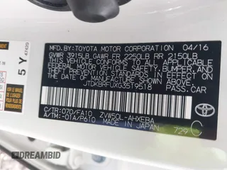 2016 Toyota Prius Two z VIN JTDKBRFUXG3519518, wystawiony jako IAAI lot #42209957 z przebiegiem 55 089 mil mil oraz . Historia ofert i sprzedaży dostępna na DreamBid. Obrazek 9.