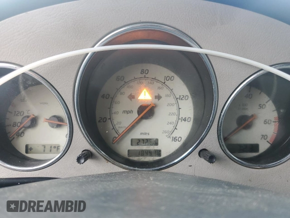 1999 Mercedes-Benz SLK-Class with VIN WDBKK47F2XF102927, listed as a Copart auction lot 50265585 with 184,918 mi miles and Salvage Title. Bid and sale history available at carsss.com. Image 9.