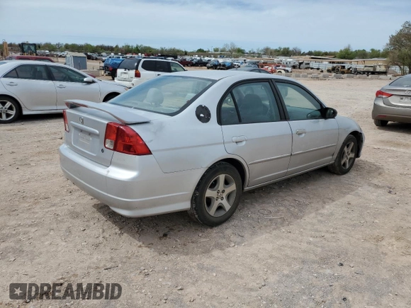 2004 Honda Civic EX with VIN 2HGES26704H528124, listed as a Copart auction lot 51548095 with 263,555 mi miles and Salvage Title. Bid and sale history available at DreamBid. Image 3.