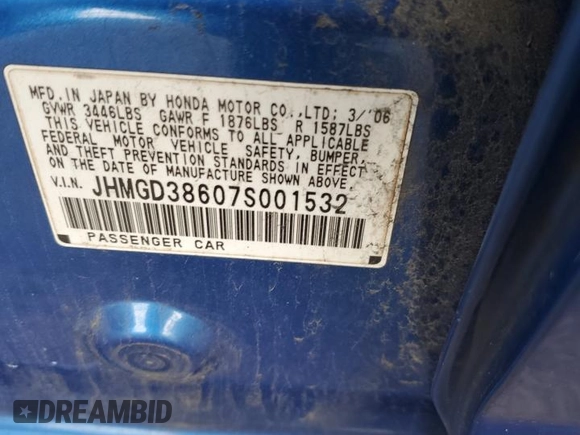 2007 Honda Fit Sport with VIN JHMGD38607S001532, listed as a Copart auction lot 45642795 with 113,651 mi miles and Salvage Title. Bid and sale history available at carsss.com. Image 12.