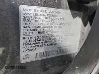 2020 Audi SQ7 z VIN WA1VWAF75LD012621, wystawiony jako Copart lot #52307834 z przebiegiem 43 473 mil mil oraz . Historia ofert i sprzedaży dostępna na DreamBid. Obrazek 12.