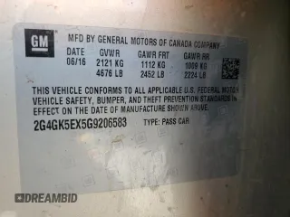 2016 Buick Regal with VIN 2G4GK5EX5G9206583, listed as a Copart auction lot 47854735 with 0 mi miles and Salvage Title. Bid and sale history available at carsss.com. Image 12.