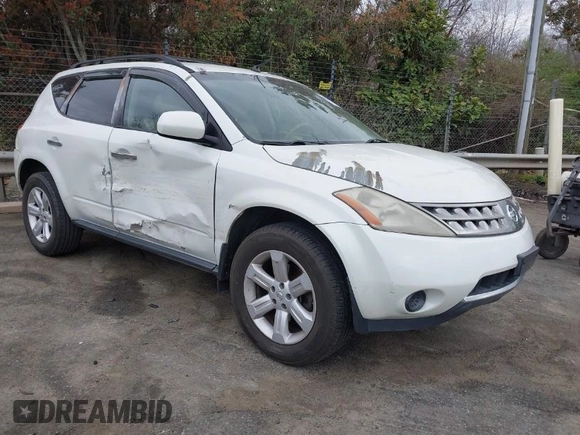 2007 Nissan Murano SL with VIN JN8AZ08W57W643605, listed as a IAAI auction lot 41848324 with 249,590 mi miles and . Bid and sale history available at DreamBid. Image 1.