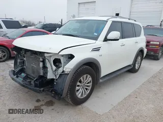 2020 Nissan Armada SV with VIN JN8AY2ND4LX016965, listed as a IAAI auction lot 41426843 with 62,523 mi miles. Bid and sale history available at carsss.com. Image 2.
