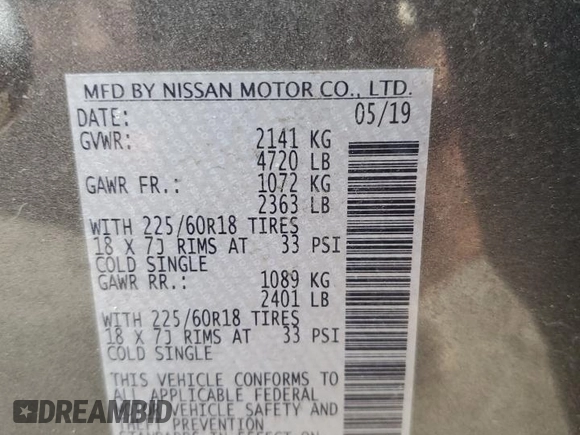 2019 Nissan Rogue SL with VIN 5N1AT2MV2KC828786, listed as a Copart auction lot 50059245 with 94,531 mi miles and Salvage Title. Bid and sale history available at carsss.com. Image 13.