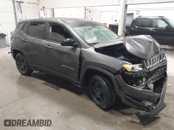 2019 Jeep Compass Sport with VIN 3C4NJCAB1KT762800, listed as a IAAI auction lot 41917374 with 90,184 mi miles and . Bid and sale history available at DreamBid. Image 1.