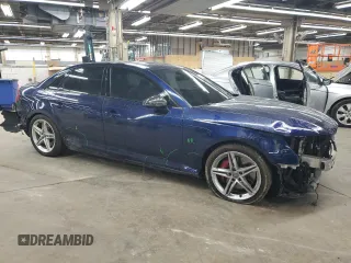 2019 Audi S4 Prestige with VIN WAUC4AF44KA005990, listed as a Copart auction lot 46662125 with 47,417 mi miles and Salvage Title. Bid and sale history available at carsss.com. Image 4.