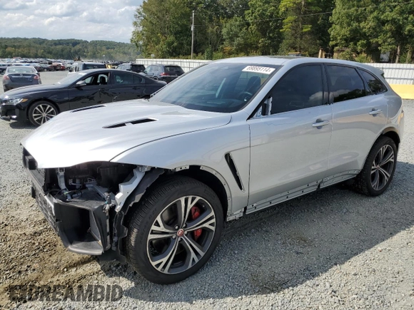 2023 Jaguar F-Pace SVR with VIN SADCZ2EE9PA708761, listed as a Copart auction lot 69895114 with 20,217 mi miles and Salvage Title. Bid and sale history available at DreamBid. Image 1.