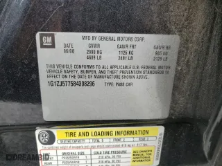 2008 Chevrolet Malibu LT w/2LT with VIN 1G1ZJ577584308296, listed as a Copart auction lot 49119215 with 193,641 mi miles and Salvage Title. Bid and sale history available at carsss.com. Image 12.