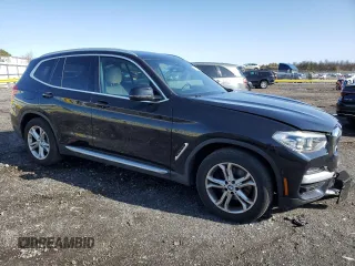 2020 BMW X3 xDrive30i with VIN 5UXTY5C09LLT37671, listed as a Copart auction lot 51134225 with 53,044 mi miles and Salvage Title. Bid and sale history available at DreamBid. Image 4.