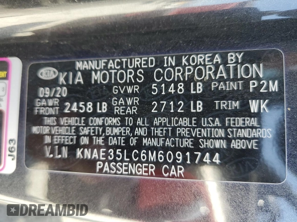 2021 Kia Stinger GT with VIN KNAE35LC6M6091744, listed as a Copart auction lot 69043364 with 44,319 mi miles and Salvage Title. Bid and sale history available at DreamBid. Image 14.