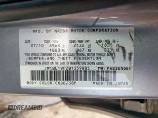 2011 Mazda 3 i Touring with VIN JM1BL1VF2B1359883, listed as a Copart auction lot 54989825 with 205,014 mi miles and Clean Title. Bid and sale history available at DreamBid. Image 12.