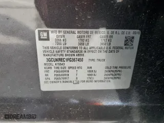 2015 Chevrolet Silverado 1500 LT with VIN 3GCUKREC1FG367450, listed as a Copart auction lot 49612615 with 94,591 mi miles and Salvage Title. Bid and sale history available at carsss.com. Image 14.