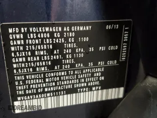 2014 Volkswagen Tiguan SEL with VIN WVGAV3AX0EW511131, listed as a Copart auction lot 43483055 with 102,252 mi miles and Salvage title. Bid and sale history available at DreamBid. Image 13.